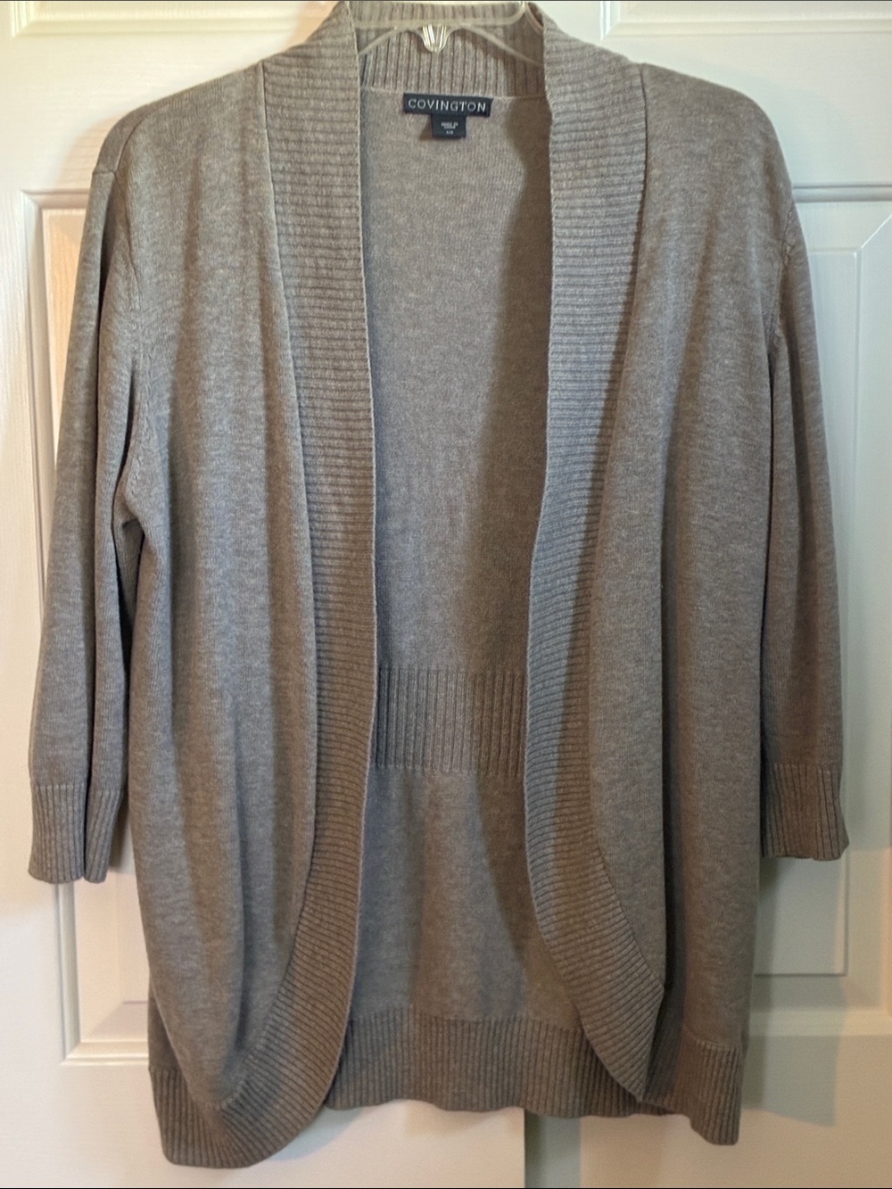 Covington Women's Light Gray Open-Front Cardigan